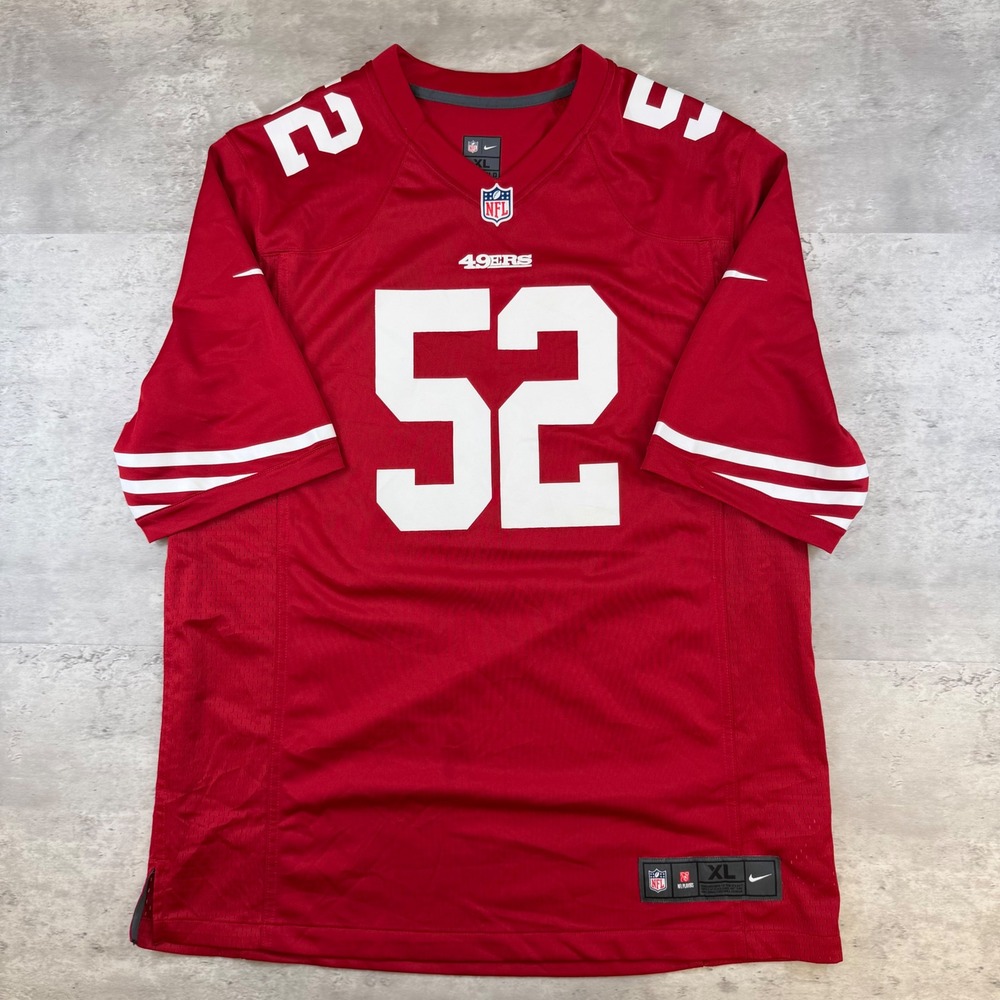 Nike San Francisco 49ers Patrick Willis 52 NFL Jersey Red Mens XL On Field